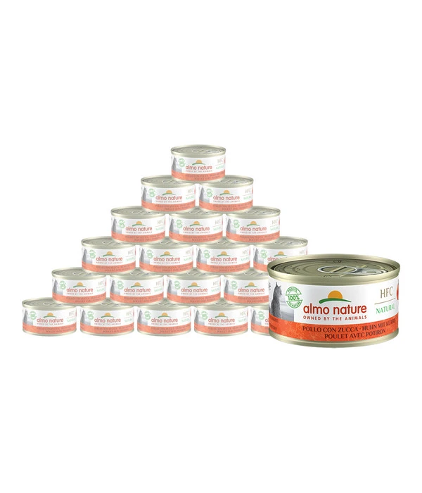 Almo Nature Nassfutter Für Katzen HFC Natural, Huhn Mit Kürbis, 24 X 70 G 1 Almo Nature Nassfutter Für Katzen HFC Natural, Huhn Mit Kürbis, 24 X 70 G