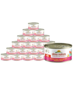 Almo Nature Nassfutter Für Katzen HFC Jelly, Lachs & Huhn, 24 X 70 G
