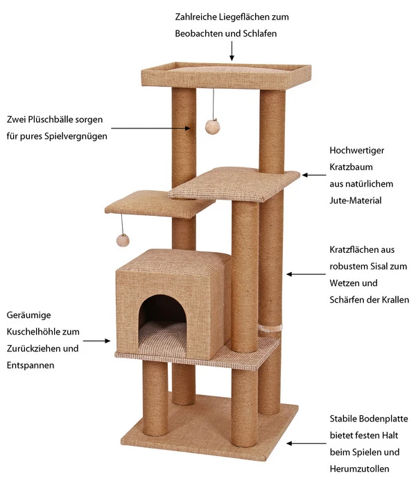 Dehner Lieblinge Kratzbaum Nele, Ca. B50/H122/T50 Cm 2 Dehner Lieblinge Kratzbaum Nele, Ca. B50/H122/T50 Cm – Bild 2