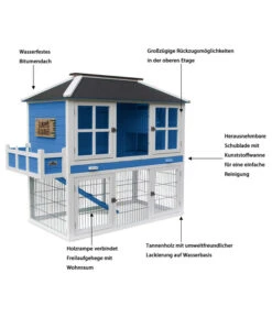 Dehner Nagerheim Happy Home Palazzo, Blau, Ca. B145/H121/T72 Cm -Heimtier Verkauf 4427746 WE IG 001 Dehner MarkenqualitaetHappyHomePalazzo