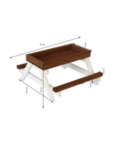Dehner Picknicktisch, Braun/weiß, Ca. B46/H22/T40 Cm -Heimtier Verkauf 4477964 WE DE 001 MassgrafikDehnerPicknicktischKleintiere
