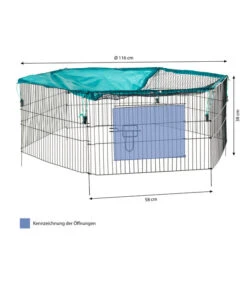 Trixie Jungtiergehege Mit Netz, Ca. B116/H58/T38 Cm -Heimtier Verkauf 5096185 WE BG 001 TrixieJungtiergehegeMitNetzFreilaufNetz6Elemente