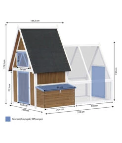 Dehner Lieblinge Hühnerstall Madita, Braun/weiß, Ca. B223/H173,5/T140 Cm 11 Dehner Lieblinge Hühnerstall Madita, Braun/weiß, Ca. B223/H173,5/T140 Cm -Heimtier Verkauf 6607600 WE BG 001 MQHuehnerstallMaditaHolzBraun