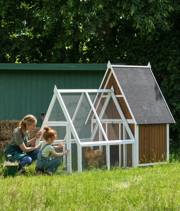 Dehner Lieblinge Hühnerstall Madita, Braun/weiß, Ca. B223/H173,5/T140 Cm 3 Dehner Lieblinge Hühnerstall Madita, Braun/weiß, Ca. B223/H173,5/T140 Cm – Bild 3