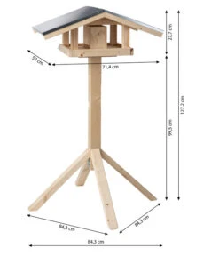Dehner Natura Futterhaus Karwendel, Natur, Inkl. Ständer, Ca. B84,3/H127,2/T84,3 Cm -Heimtier Verkauf 6622898 WE BG 001 DehnerNaturaKarwendelSatteldachStaendeNaturnew