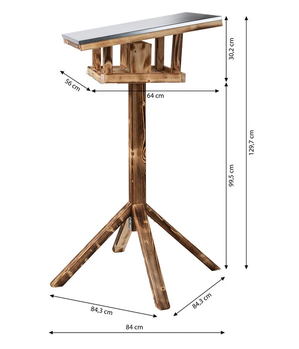 Dehner Natura Futterhaus Rofan, Geflammt, Inkl. Ständer, Ca. B84,3/H129,7/T84,3 Cm 16 Dehner Natura Futterhaus Rofan, Geflammt, Inkl. Ständer, Ca. B84,3/H129,7/T84,3 Cm – Bild 16