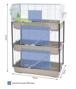 SAVIC Nagerkäfig Caesar Triple, Grau/silber, Ca. B100/H143T50 Cm -Heimtier Verkauf 6628168 WE BG 001 SavicNagerkaefigCaesar3Triple