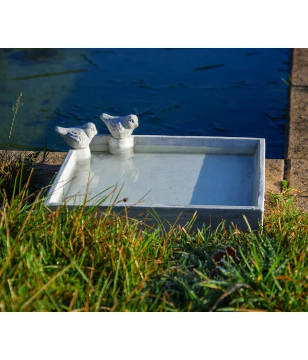 Dobar® Wildlife Vogeltränke Carré, Keramik, Grau, Ca. B29/H5/T29 Cm 2 Dobar® Wildlife Vogeltränke Carré, Keramik, Grau, Ca. B29/H5/T29 Cm – Bild 2