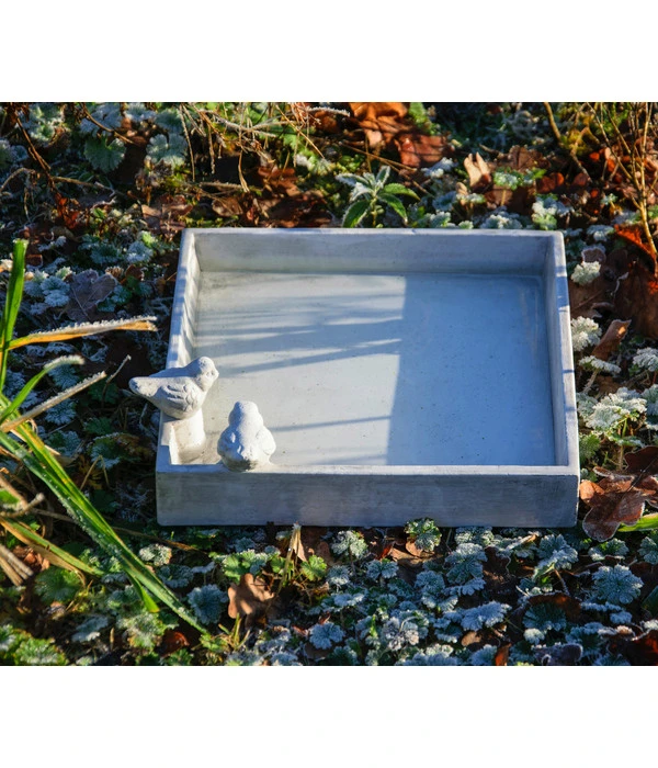 Dobar® Wildlife Vogeltränke Carré, Keramik, Grau, Ca. B29/H5/T29 Cm 4 Dobar® Wildlife Vogeltränke Carré, Keramik, Grau, Ca. B29/H5/T29 Cm – Bild 4