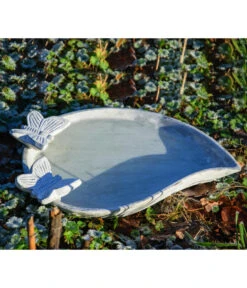 Dobar® Wildlife Vogeltränke Foglia, Keramik, Weiß, Ca. B37/H4,5/T28 Cm -Heimtier Verkauf 6689236 WE MO 003 DobarWVEdleVogeltraenkeFoglia