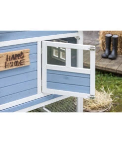 Dehner XXL Nagerheim Happy Home Funny, Hellblau, Ca. B170/H120/T99 Cm -Heimtier Verkauf 6896997 WE DE 002 DehnerMarkenqualitaetKaninchenstallFlocke