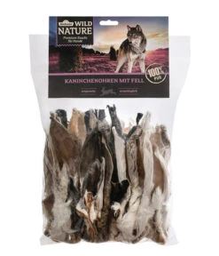 Dehner Wild Nature Hundesnack Kaninchenohren Mit Fell, 500 G