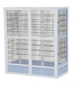 Dehner Vogelgehege Santorini, Weiß/blau, Ca. B116,4/H136/T60 Cm