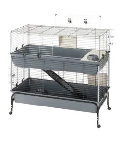 Ferplast Nagerheim Rabbit 120 Double, Grau, Ca. B118/H117/T58 Cm -Heimtier Verkauf 6953160 WE DE 002 FerplastNagerKRabbit120DoubleM