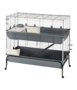 Ferplast Nagerheim Rabbit 120 Double, Grau, Ca. B118/H117/T58 Cm -Heimtier Verkauf 6953160 WE DE 003 FerplastNagerKRabbit120DoubleM