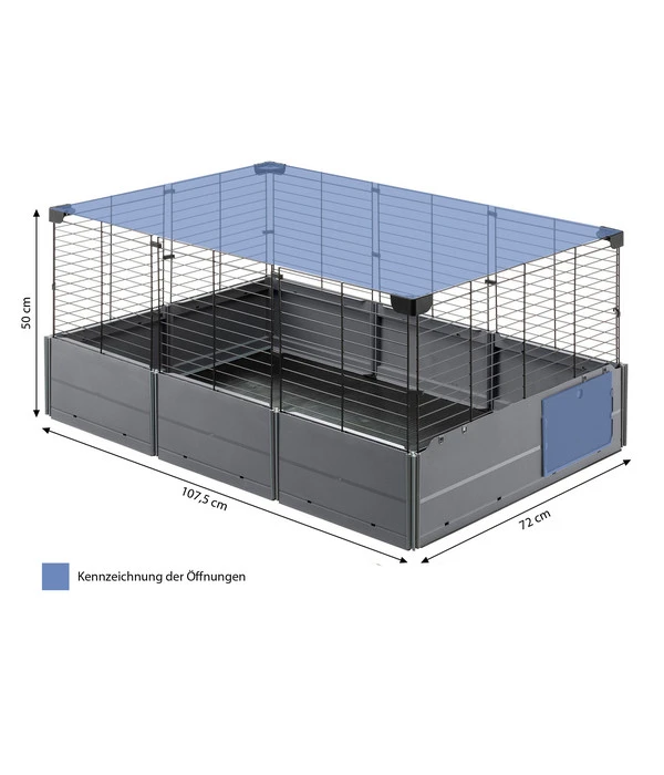 Ferplast Nagerheim Multipla Open, Schwarz, Ca. B107/H50/T72 Cm 3 Ferplast Nagerheim Multipla Open, Schwarz, Ca. B107/H50/T72 Cm – Bild 3