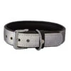 Das Lederband Hundehalsband Style Oslo Silber Reflektierend/Schwarz
